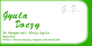 gyula doczy business card